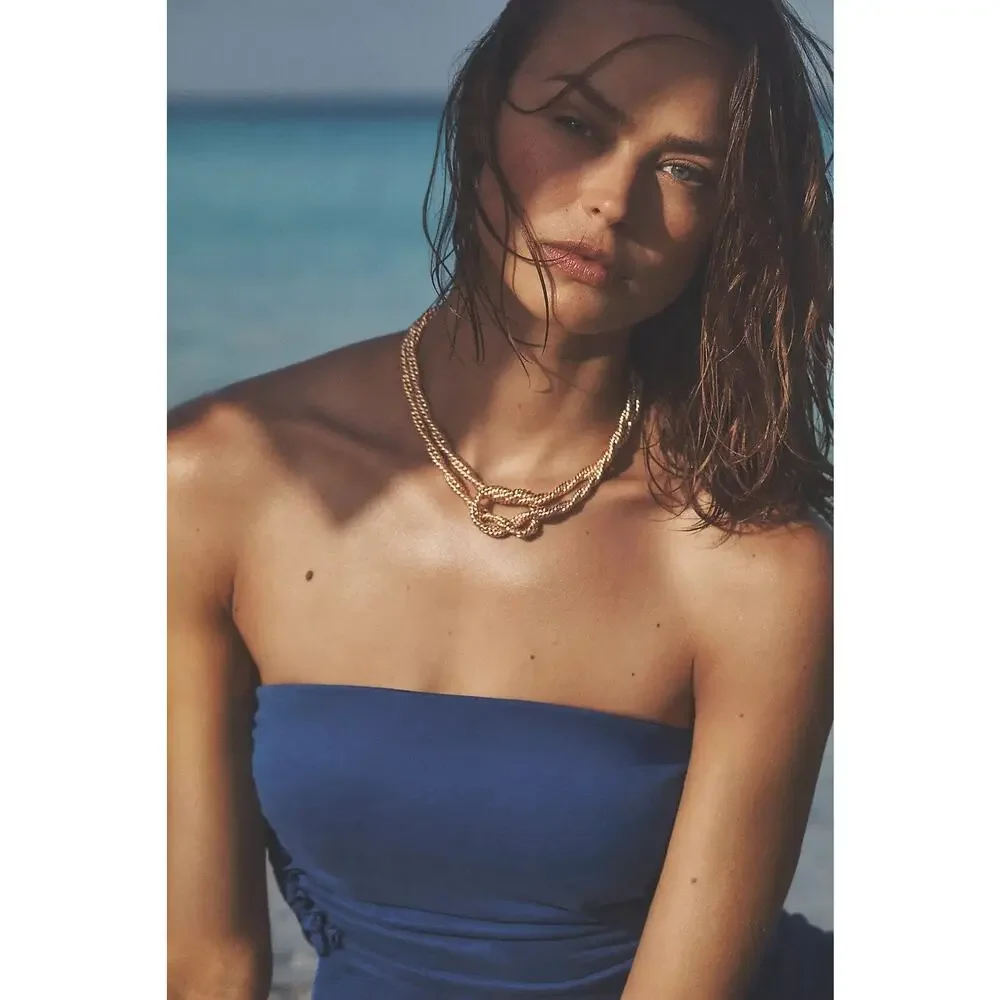 Anthropologie Twisted Nautical Knot Necklace - One Size